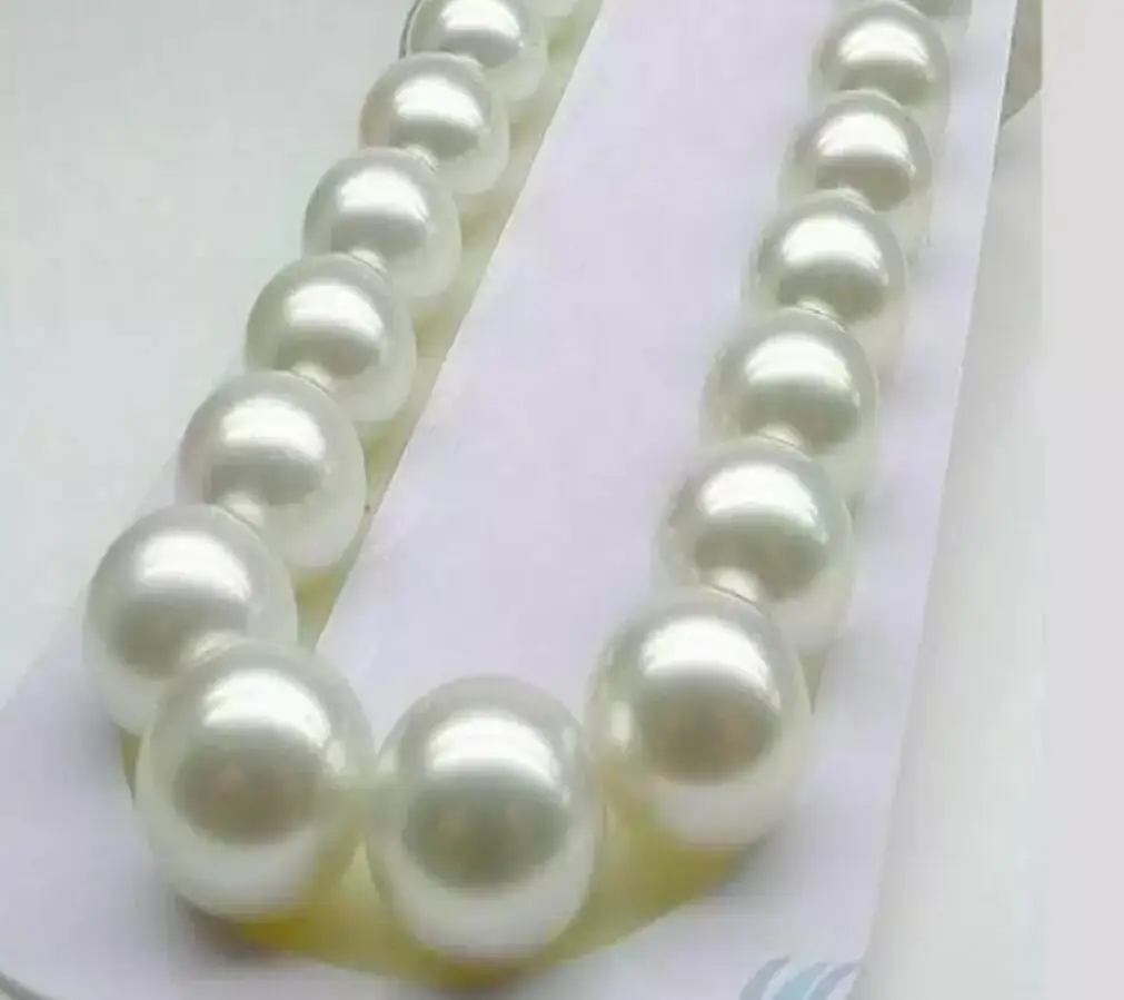 Beautiful Japanese Pearl AAAAA 10-11mm Natural Round White Pearl Necklace with 14K Gold Buckle 16/18/20/22 inch