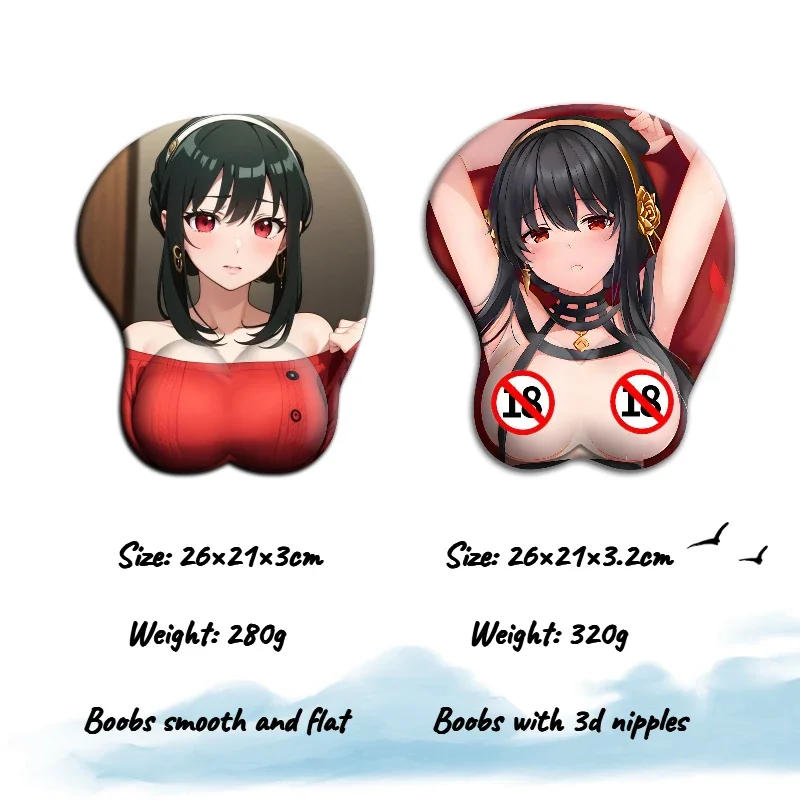 

NSFW Nude 3d Nipples Sexy 3D Breast Mouse Pad Anime Pad with Wrist Yor Forger BriarOppai Large Table Mat