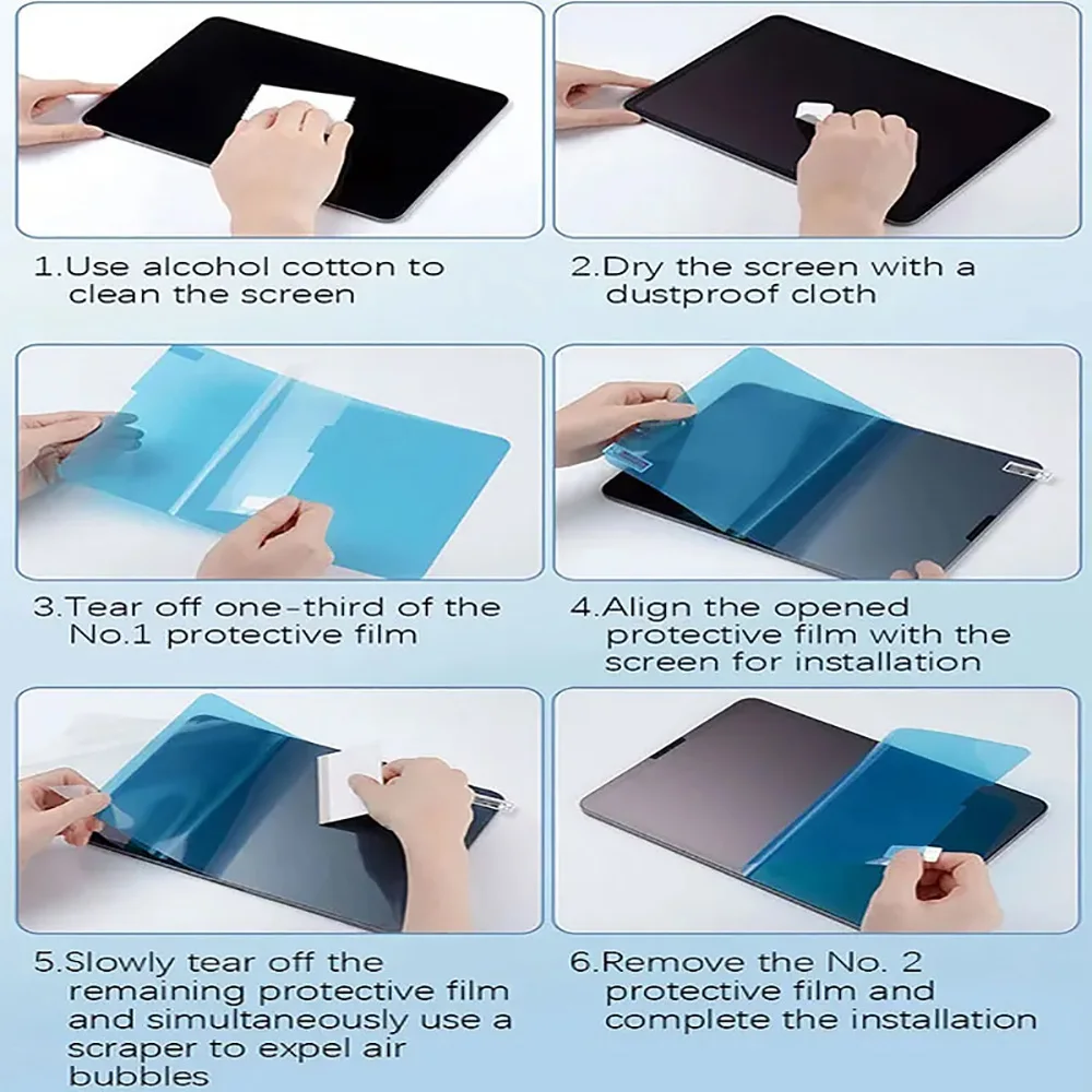 2 قطعة مثل ورقة واقي للشاشة السينمائي لباد برو 13 "11 2025 M5 M4 12.9 9.7 Gen 6th 5th 4th Air M3 M2 A16 11th 10th ماتي فيلم #6
