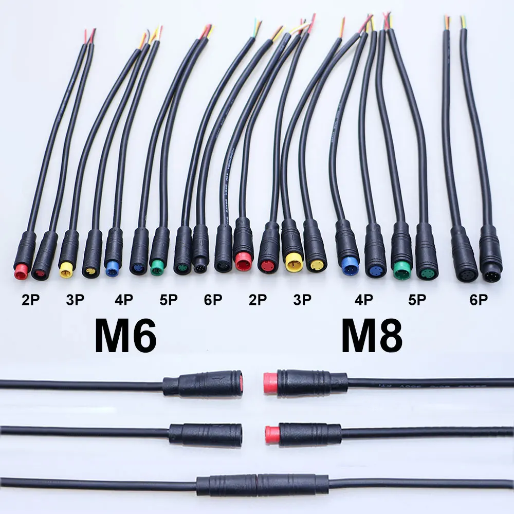 M6 M8 Wasserdichtes Kabel 2/3/4/5/6 Pin Stecker-Buchse Elektrofahrrad-Verbindungskabel E-Bike Display-Kabel Sensor-Verbindungskabel – Detail 3