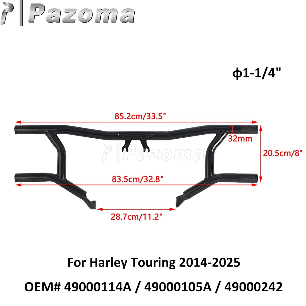 Barre de protection avant de moto, protection de moteur d'autoroute pour Harley Touring Electra Glide Street Glide Road Glide Street Glide Freewheeler