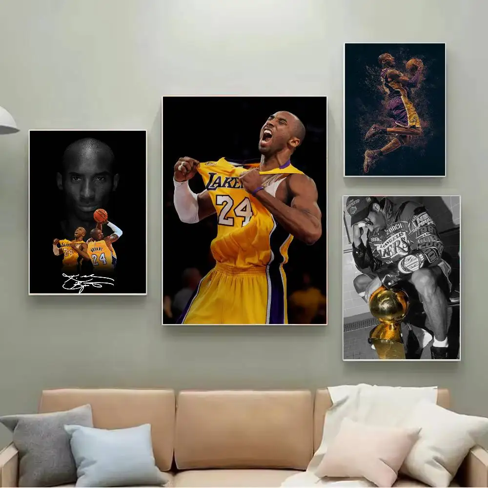 K-Kobe B-Bryant Poster Self-adhesive Art Waterproof Paper Sticker Coffee House Bar Room Wall Decor view 3