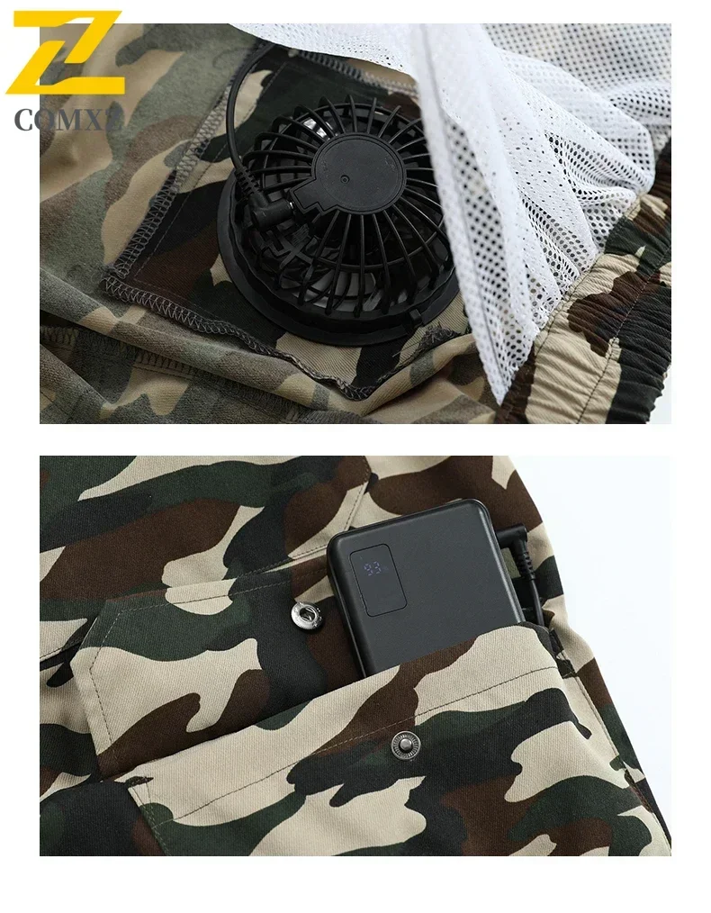 COMXZ nouvelle veste de ventilateur veste de glace pour hommes-9 ℃   Combinaison de climatisation, refroidissement, pêche d'été, Protection thermique, Camouflage, vêtements Cargo