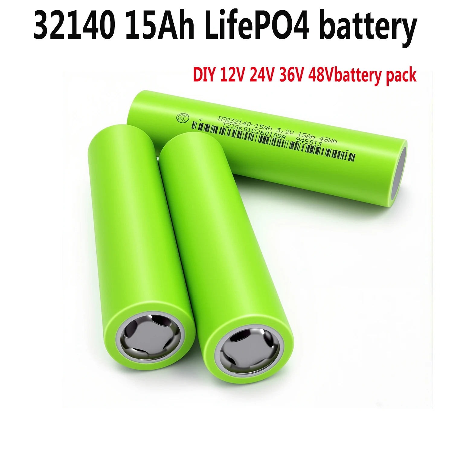 3,2V 12V 24V 36V 48V Akkupack 32140 15Ah LiFePO4 wiederaufladbare Lithium-Eisenphosphat-Zylinderbatterie für Elektrowerkzeuge