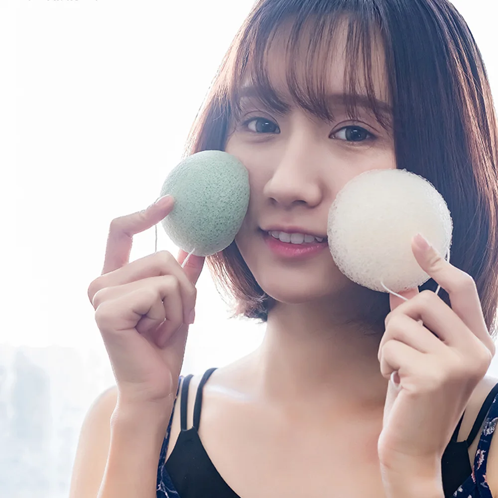 Natural Konjac Cosmetic Puff Facial Cleaning Sponge Facial Care Face Makeup Remove Tools