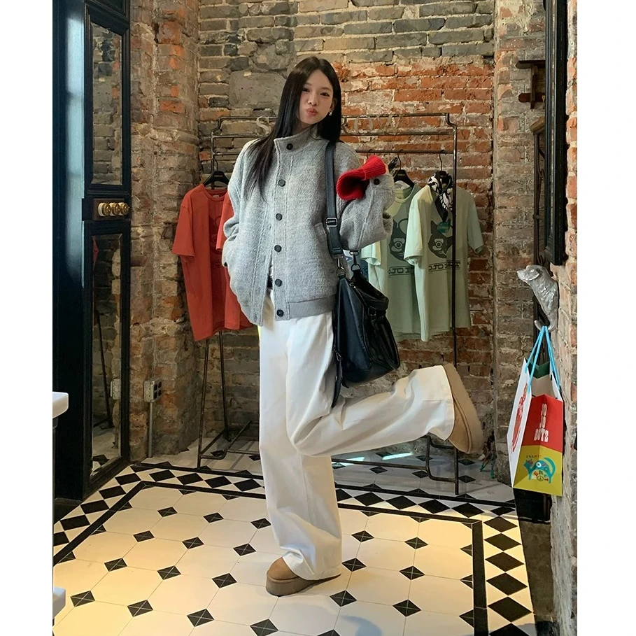 

Зима 205, женское свободное хлопковое шерстяное пальто, легкие повседневные высококачественные ощущения, Thiened Long Sve, полиэстер