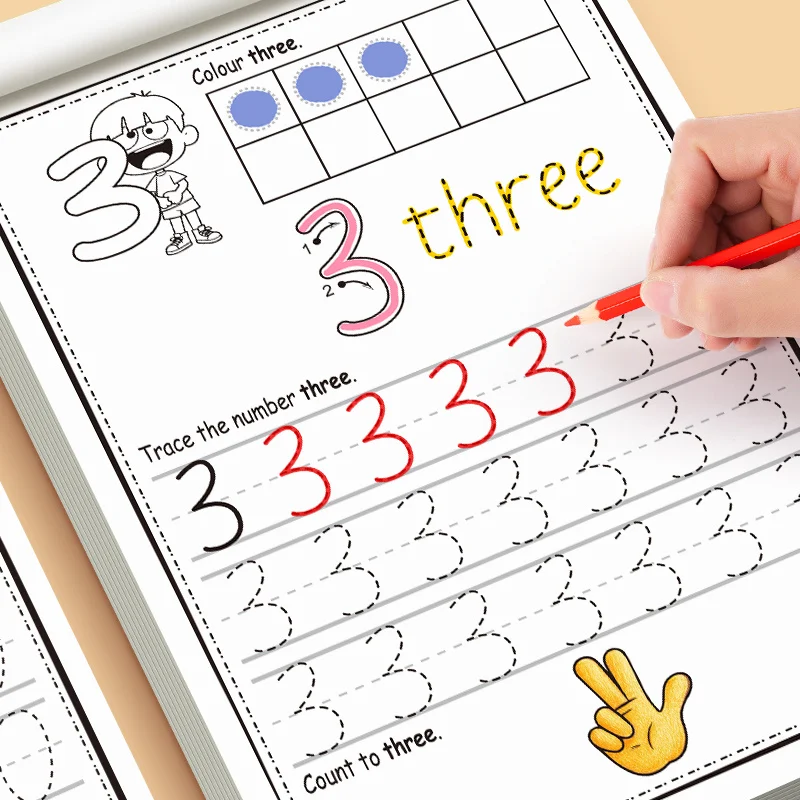 كتاب الممارسة للأرقام 0-30 كتاب الرسم القلم التحكم الخط ممارسة المنزل والمدرسة مصنف التعلم الرياضيات #4