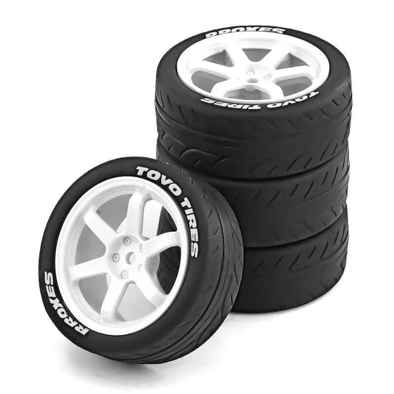 4PCS 68Mm 1/10 RC Racing Car Tires On Road Touring Drift Car Tyre Wheel For TT01 TT02 XV01