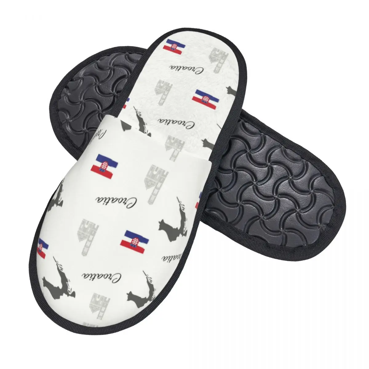 Croatia Map Flag House Slippers Women Soft Memory Foam Croatian Proud Slip On Hotel Slipper Shoes