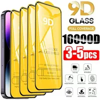 9D Screen Protector Tempered Glass for IPhone 16 15 14 13 12 11 Pro Max Protective Glass for IPhone 12 13 Mini X XR XS Max 7 8