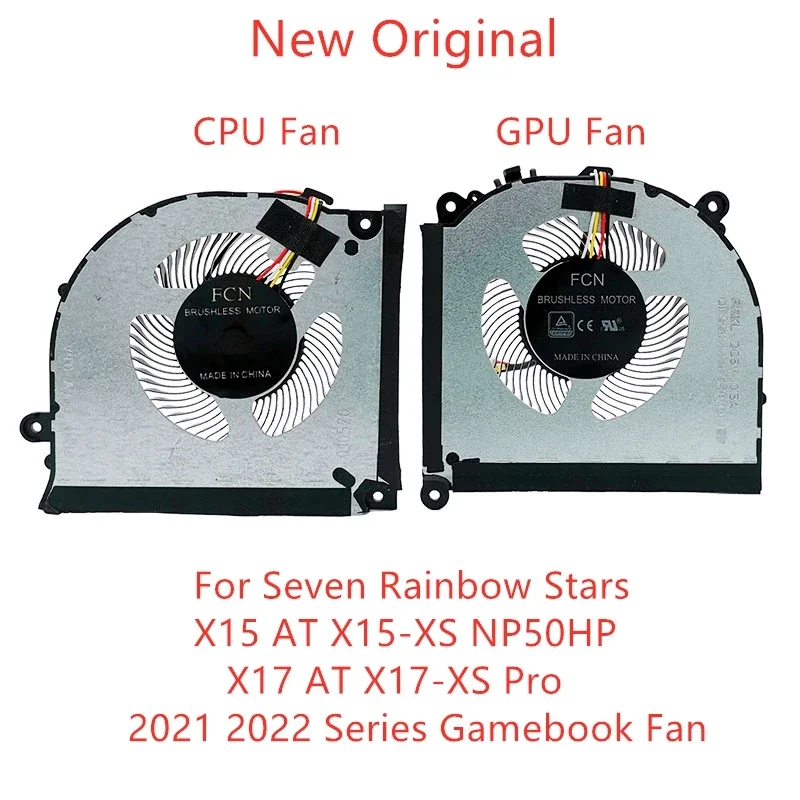 

New Original Laptop CPU GPU Cooling Fan For Seven Rainbow Stars X15 AT X15-XS NP50HP X17 AT X17-XS Pro 2021 2022 Series Gamebook