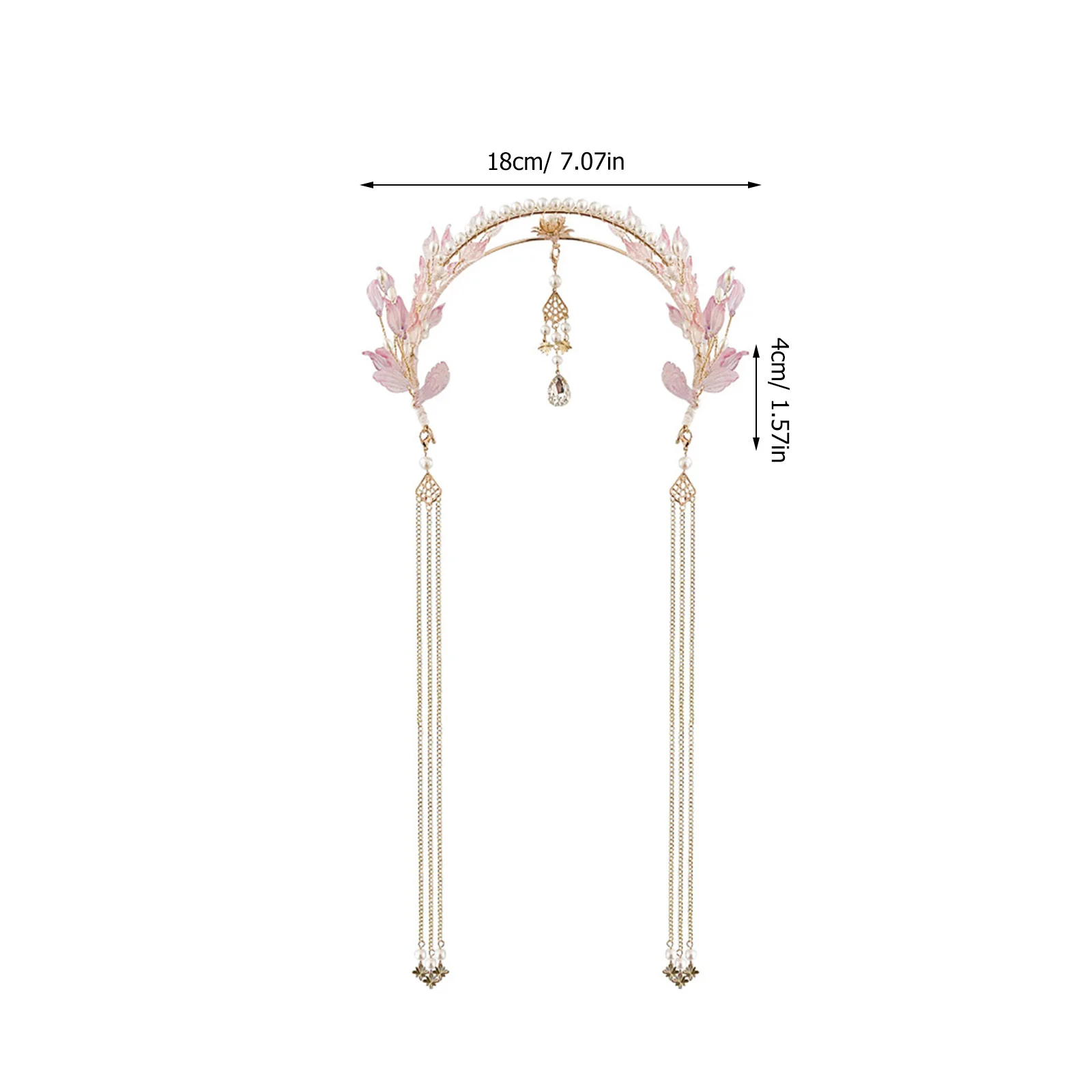 1 قطعة أغطية الرأس النمط الصيني أنيقة طويلة شرابة Hanfu غطاء الرأس للنساء إكسسوارات الشعر التقليدية حفل زفاف تبادل لاطلاق النار الصور