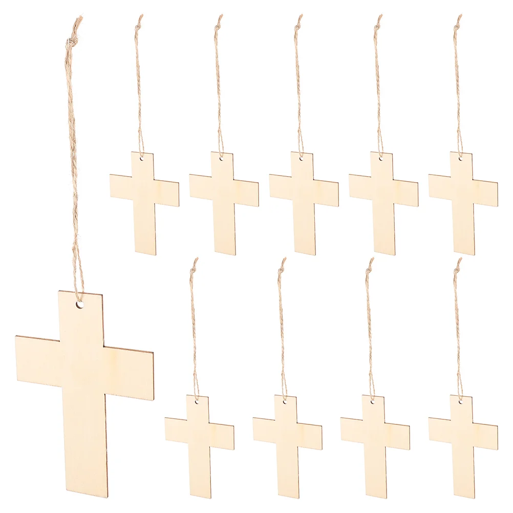 

20 Pcs Wooden Cross DIY Crafts Unfinished Blank Tags with Holes Pocket Crosses Bulk