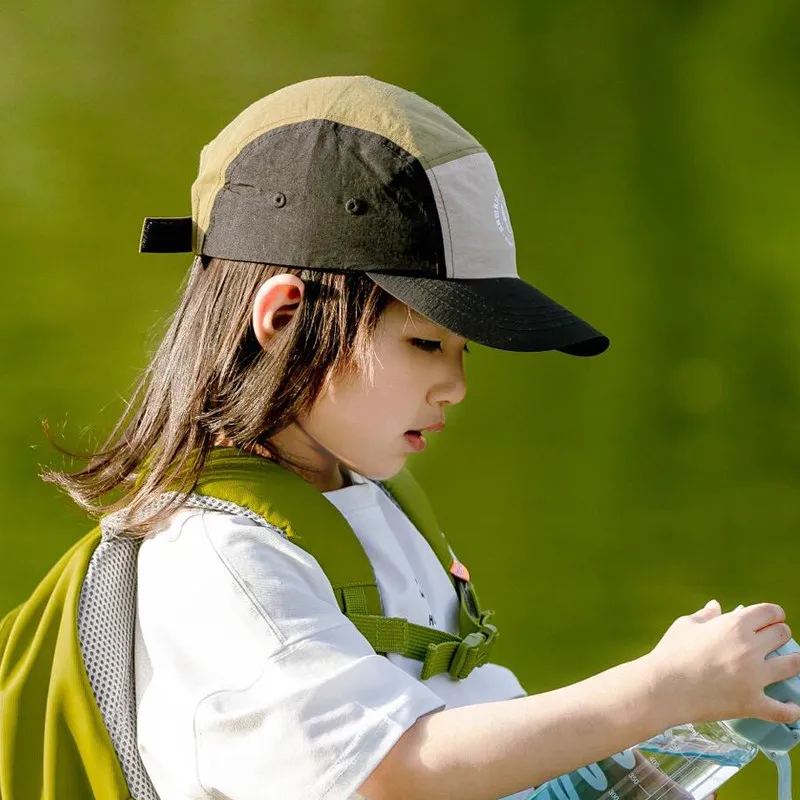 Sommerliche Eltern-Kind-Baseballkappe mit Farbblöcken, schnelltrocknend, atmungsaktiv, Sonnenschutz, Schirmmütze für Jungen und Mädchen, Outdoor-Reisen – Detail 2