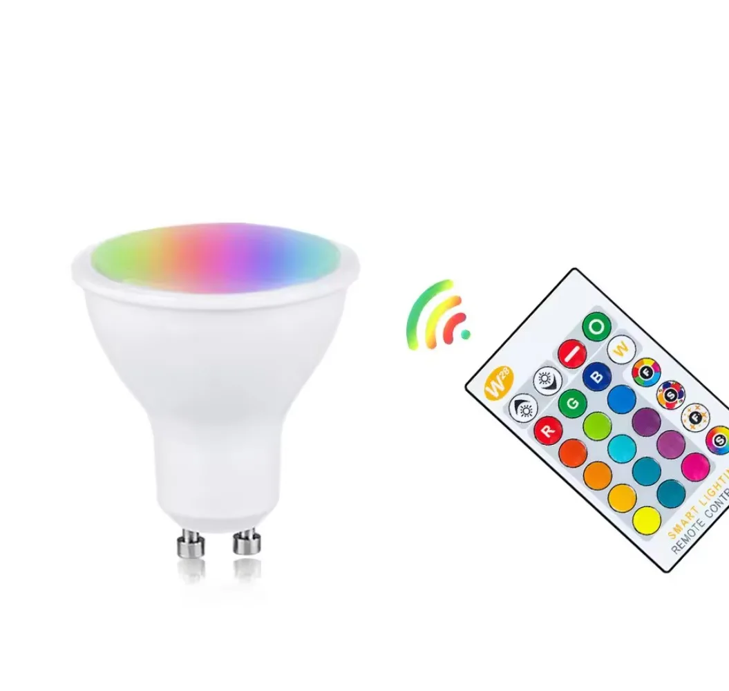 LED RGB+W GU10 E27 Light Bulbs 7W 8W 15W 220V Lamp Bulb 16 Colors Changeable with IR Remote Control Led RGB Bulb