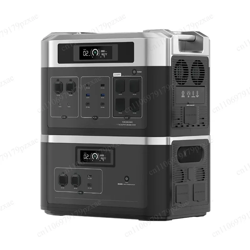 2048Wh Expandable LiFePO4 Portable Power Station 2200W/4000W Solar Backup Generator for Household Use