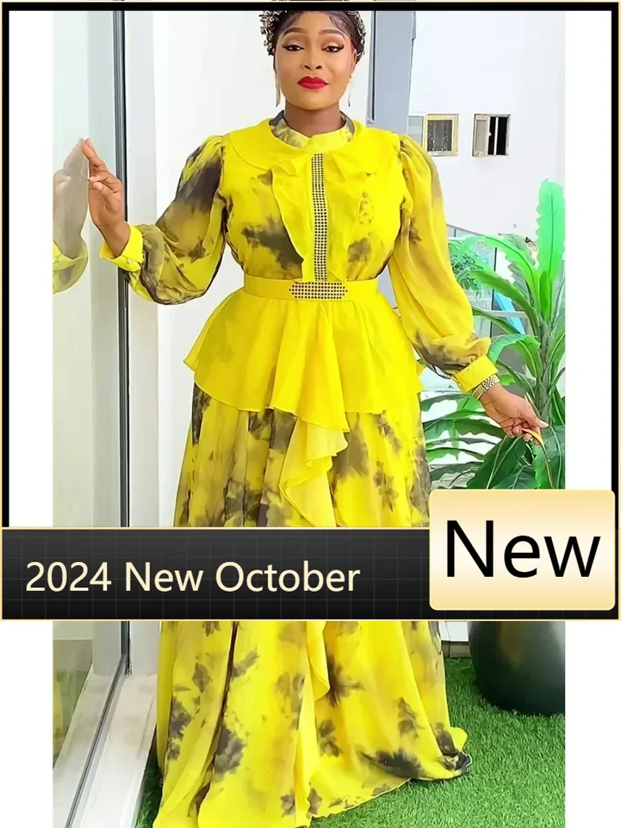 Abiti africani per donna 2024 Abito lungo da sera taglie forti Abbigliamento africano Abito lungo elegante con stampa musulmana turca