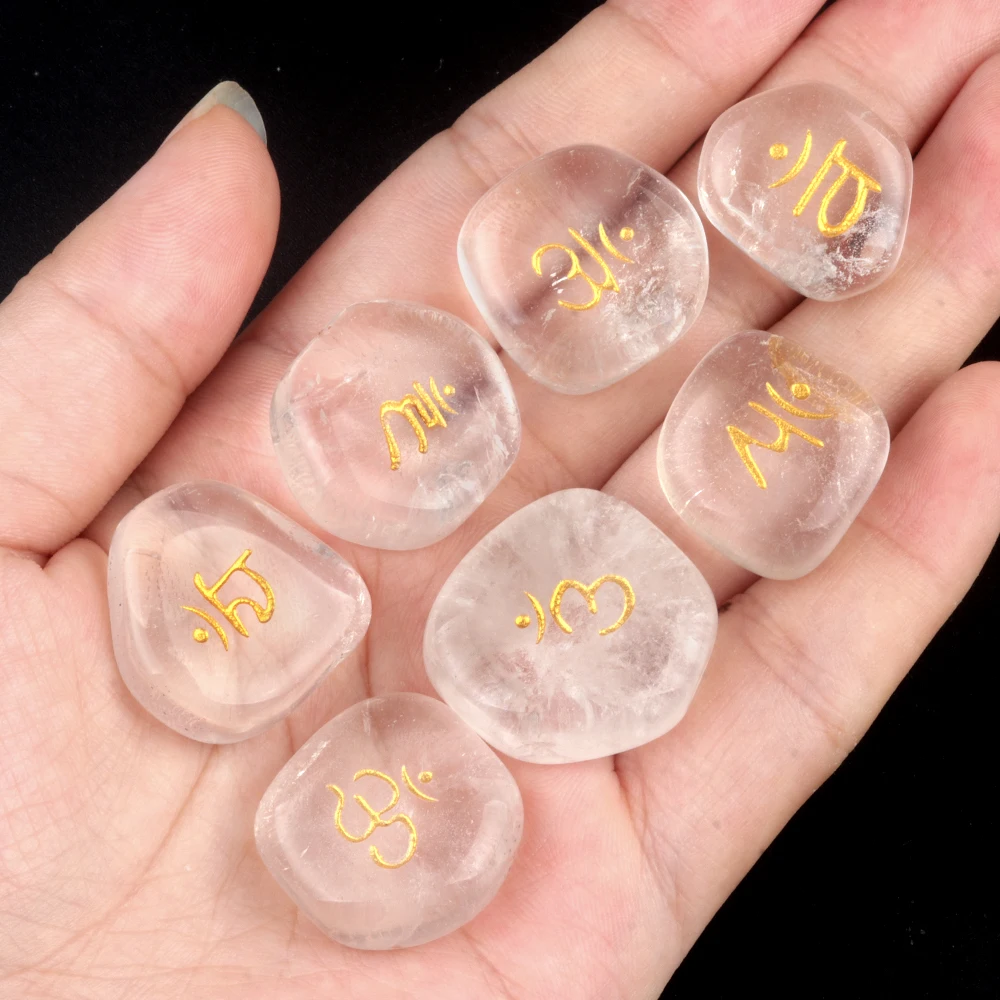 7 Chakra Natural Stone Beads Irregular Clear Quartzs Amethyst Energy Divination Stone Office or Home Decorations Gifts