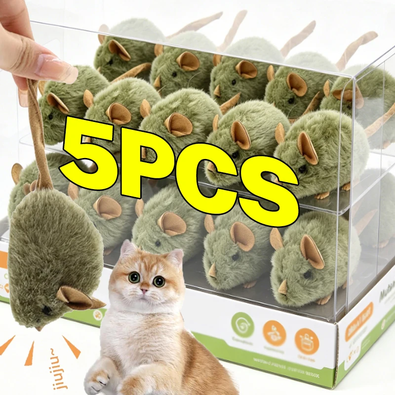 Interaktive Haustierspielzeuge Plüsch-Simulierte Maus-Spielzeuge mit Quietschfunktion für Katzen und Hunde Kau- und Spielspielzeug Haustier-Trainingszubehör
