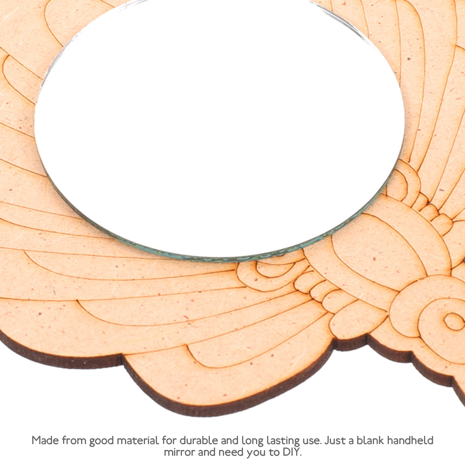 

2Pcs Kids DIY Wooden Mirror Unpainted Handheld Craft Accessory for Kindergarten Educational Decorative Mini Mirror Activity