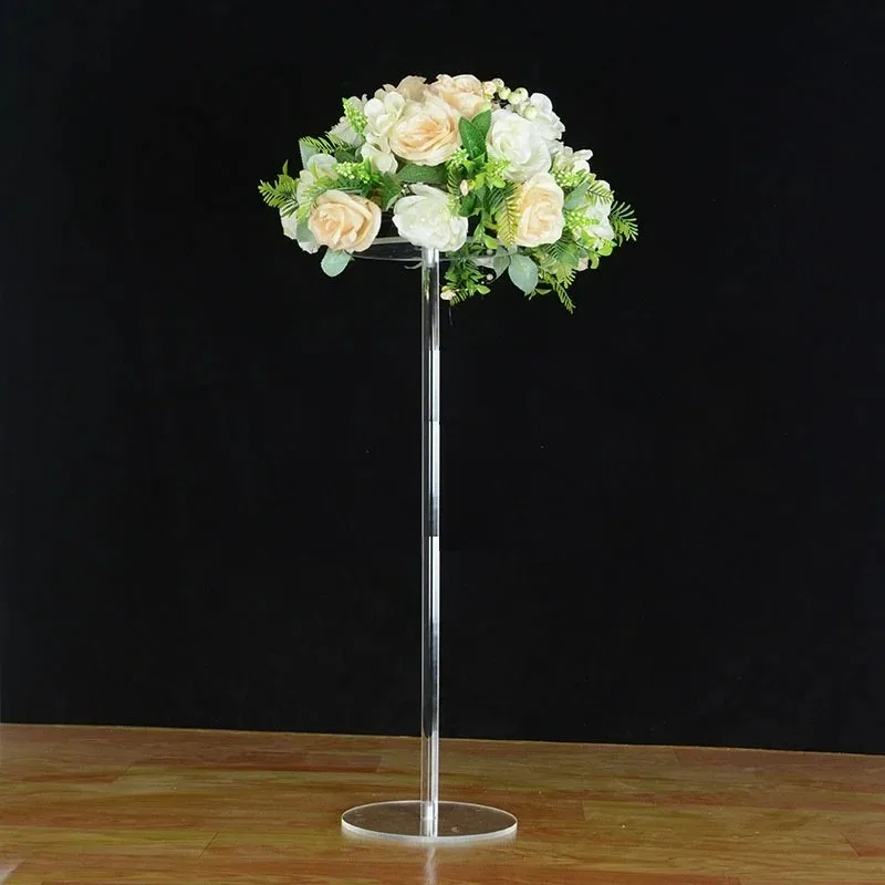 Round Acrylic Crystal Table Flower Rack, Wedding Road Lead, Centerpiece, Event Party Decoration, 60 cm, 10 Pcs