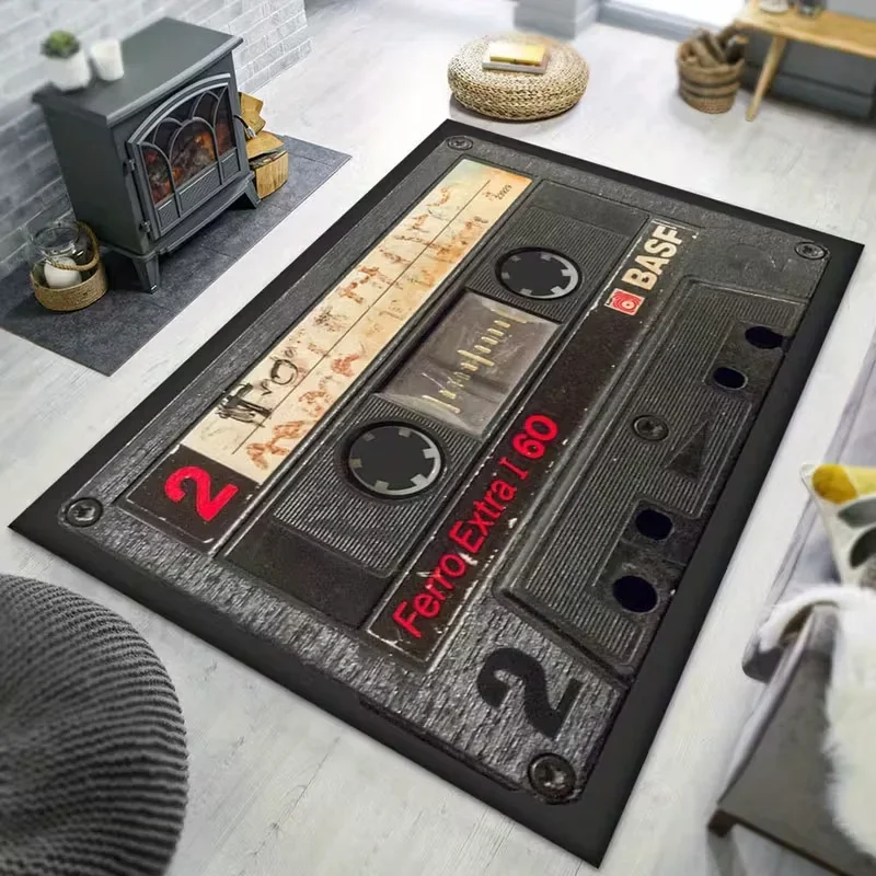 Classic Music Vintage Vinyl Record Carpet Rugs for Living Room Bedroom Sofa Kitchen Bathroom Non-Slip Floor Mats Kitchen Rug