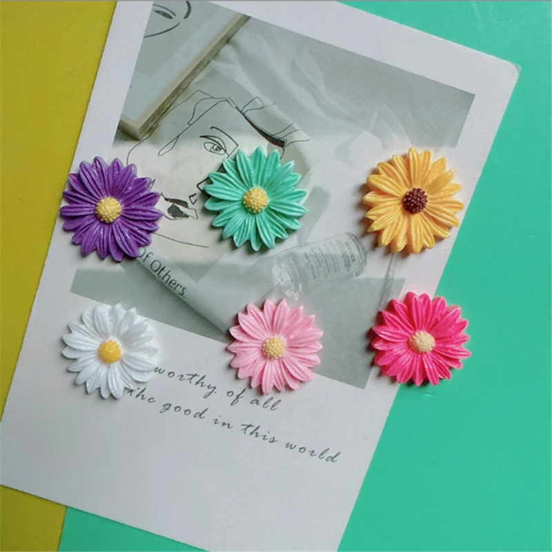 20pcs/lot new creative 26mm sunflower beads resin charm connectors for diy earrings hair jewelry making accessories material