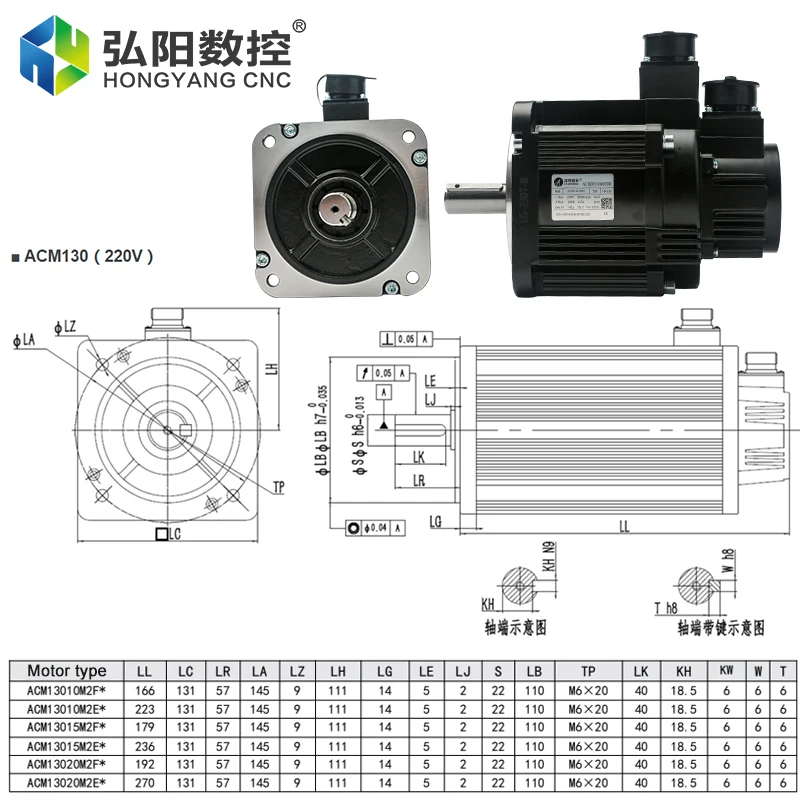 Leadshine 1500W 220V 9.5A AC Servo Driver L7-1500+ AC Servo Motor ACM13015H2 Encoder 17 Bit Brake Resistance Motor