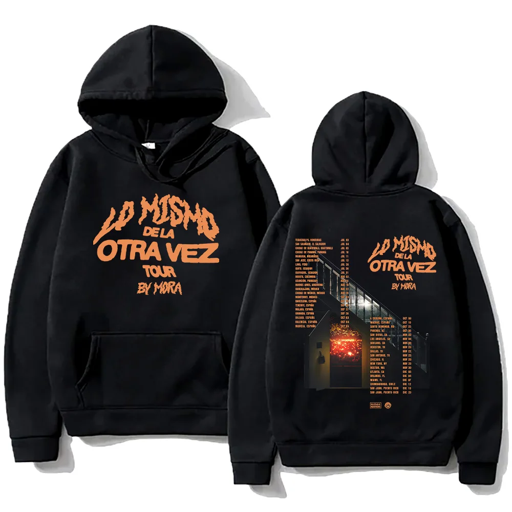 Rapper Mora Lo Mismo De Siempre Tour 2026 Merch Oversized Women/Men Hoodie Sweatshirts Streetwear Hip Hop Pullover Hooded Jacket
