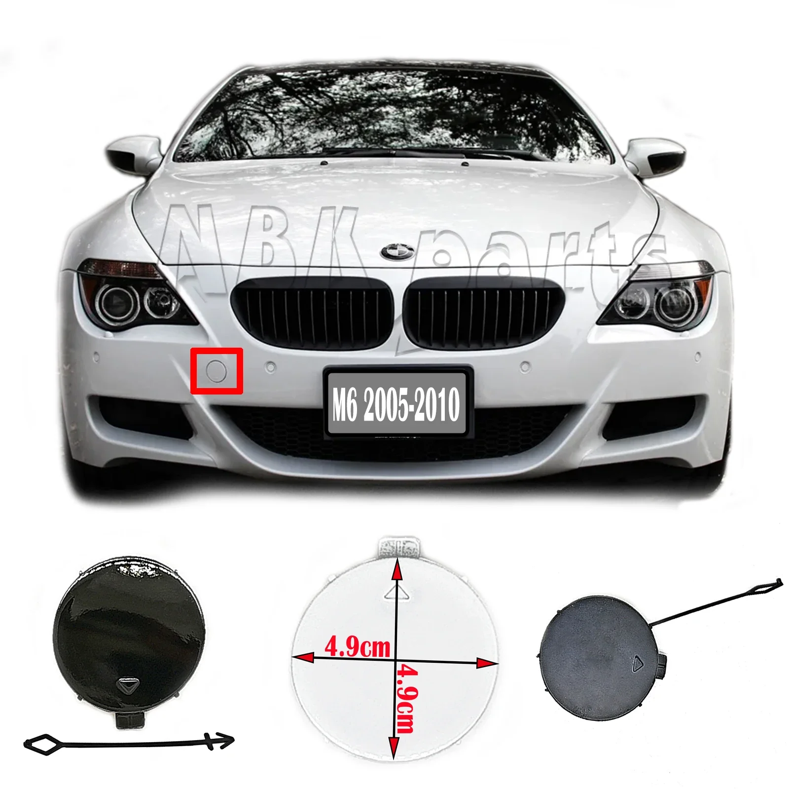 Fit 2005-2011 BMW M series M6 E63 Coupe E64 Front Tow Cover Convertible Bumper Hook Eye Towing Cap