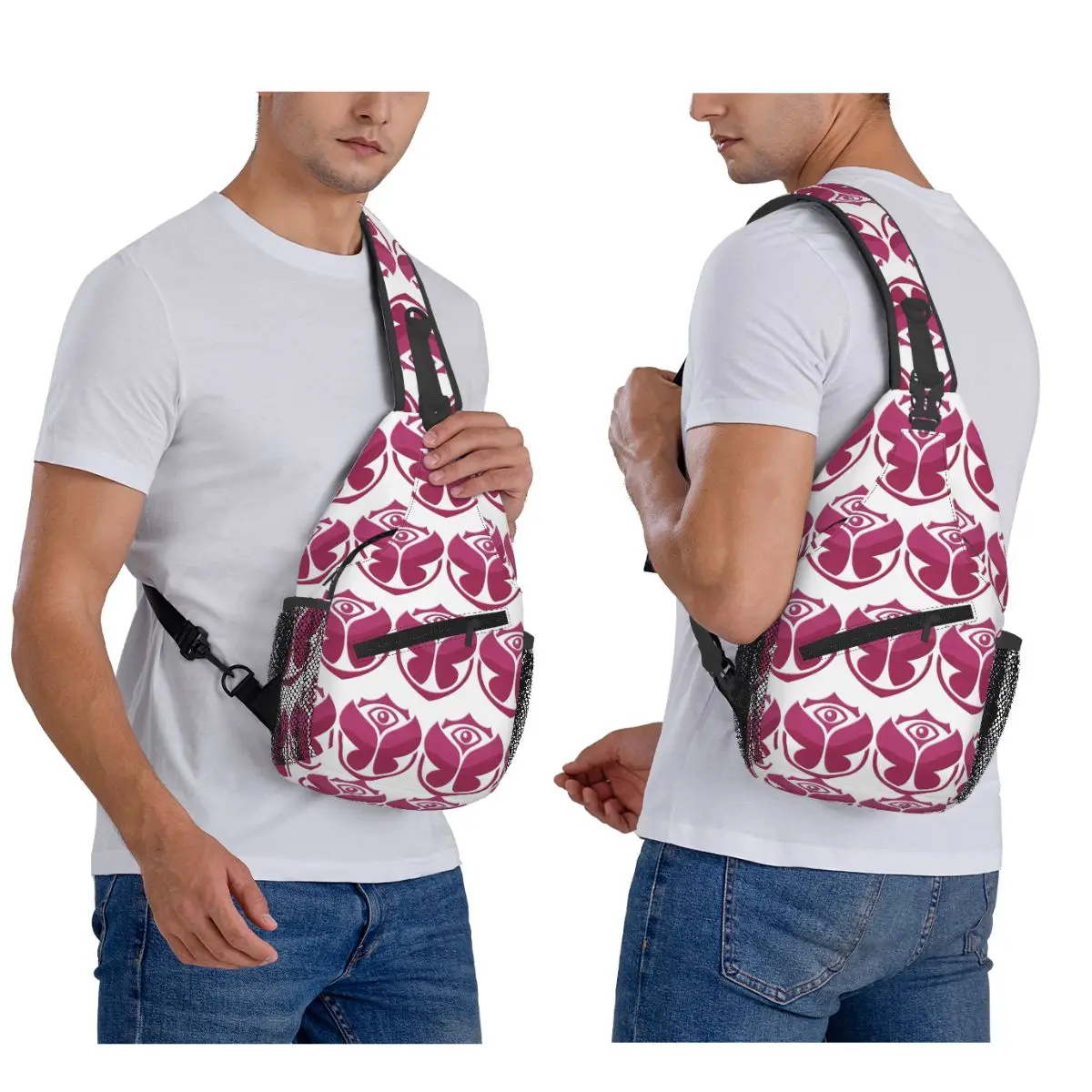 

Tomorrowland Party Electronic Dance Festival Chest Bag Men Sling Crossbody Backpack Chest Bag Traveling Daypack Shoulder Bag
