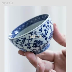 Exquisite Tea Cup Ceramic Tea Set Blue and White Porcelain Master Cup Hand-painted White Porcelain Cup Chinese Tea Accessories