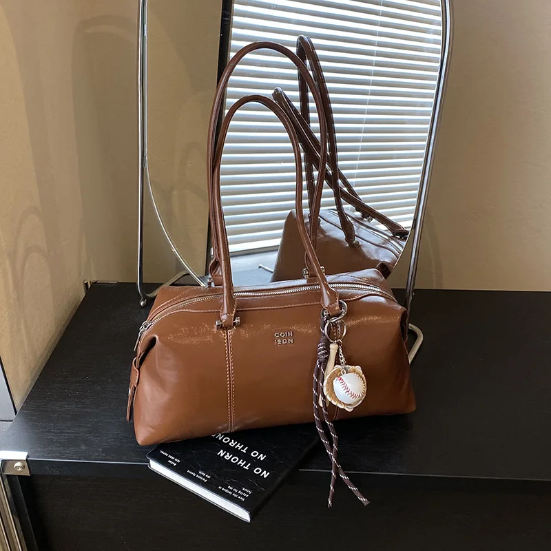 

Autumn New Boston Bag Women, High-end Portable Shoulder Bag, Foreign-style Large-capacity Armpit Bag, Casual and Trendy