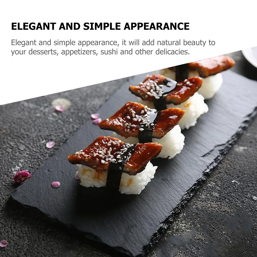 

4Pcs Decorative Sushi Plates Black Rectangular Design for Kitchen Utensils and Food Display in Hotels Bars Sushi Plate