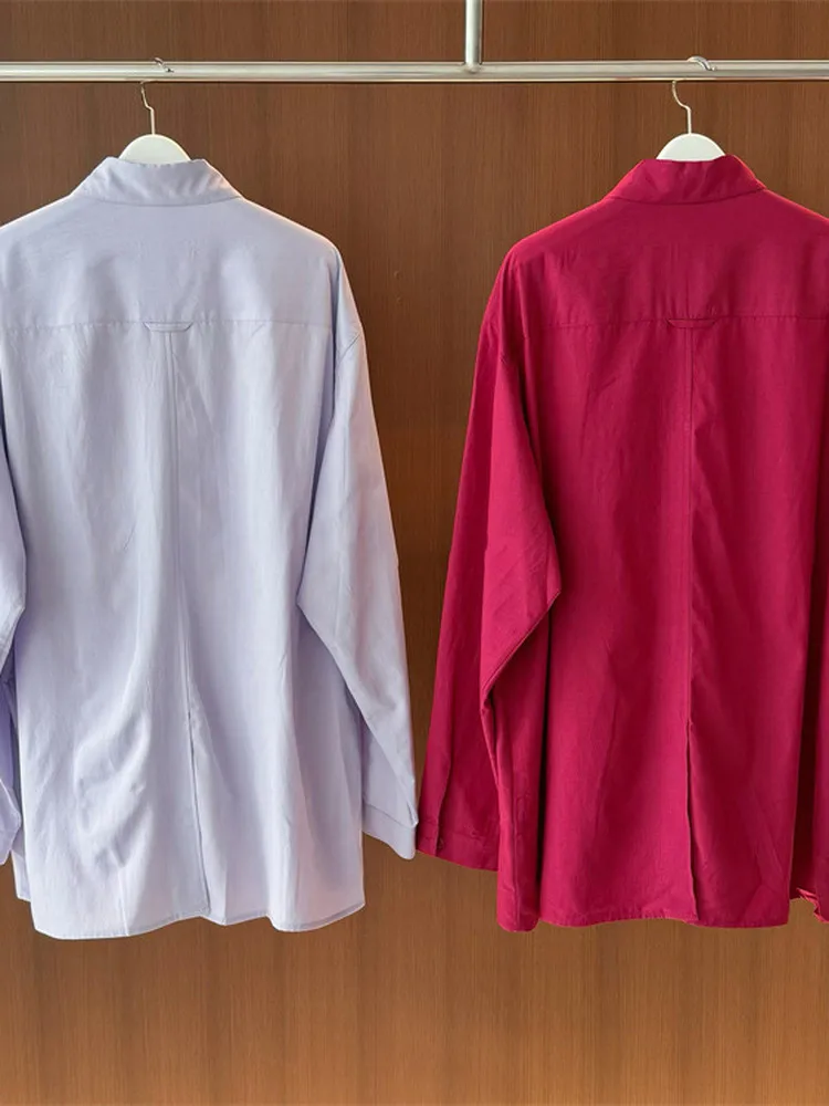 فضفاض طويل Sve المرأة irt النبيذ الأحمر ملابس خارجية التخسيس كسول Sle Dongda بوابة القطن عادية Faion حجم كبير