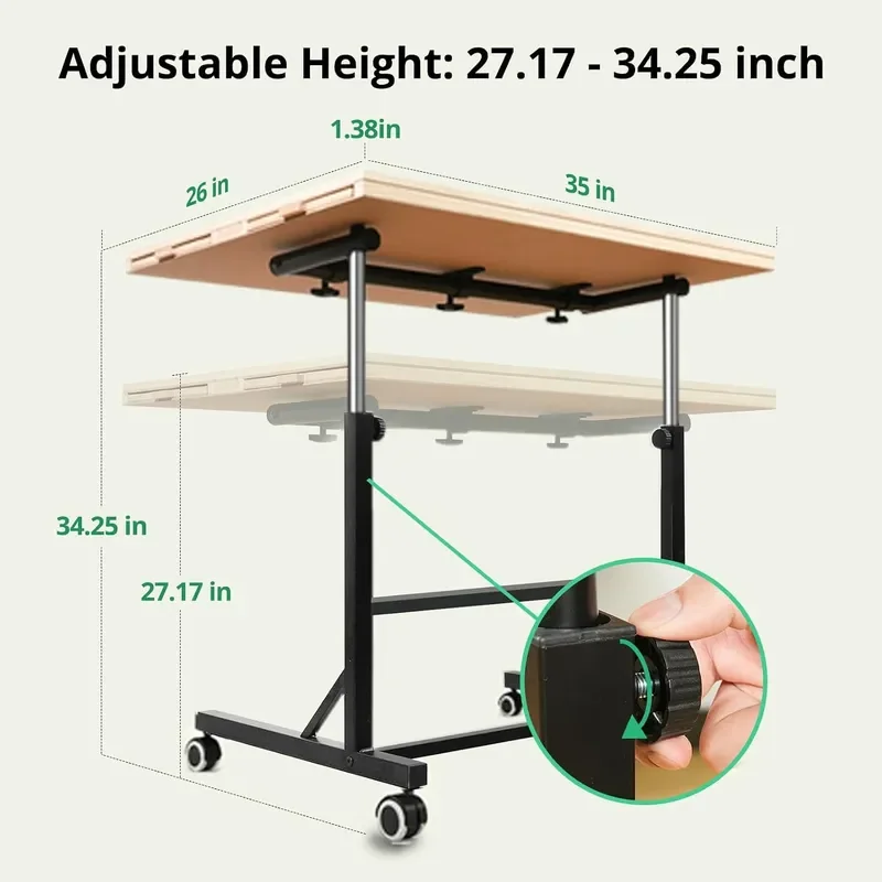 1500 Pieces Puzzle Table with Legs and Wheels 24.92x33.58 Wooden Jigsaw Puzzle Table with 4 Drawers Cover Adjustable Height