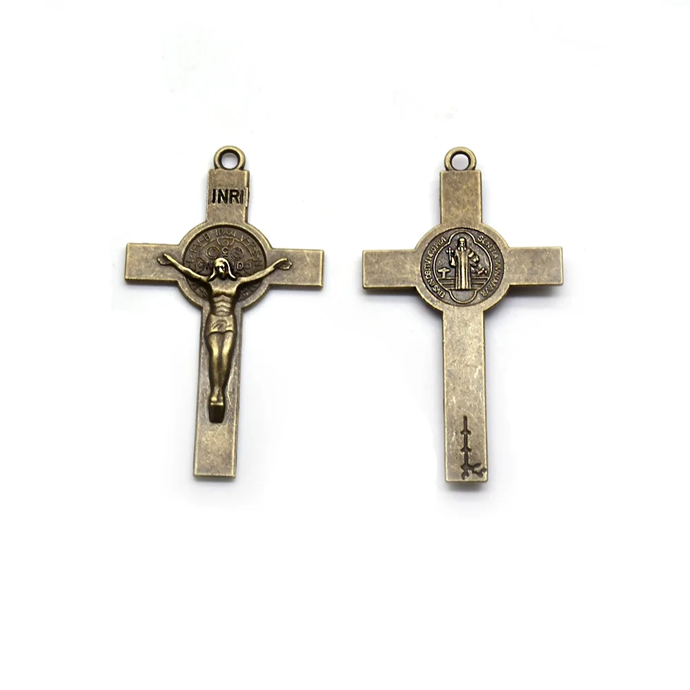 Antique Bronze Crucifix Pendant Religious DIY Accessories 10 PCS/lot