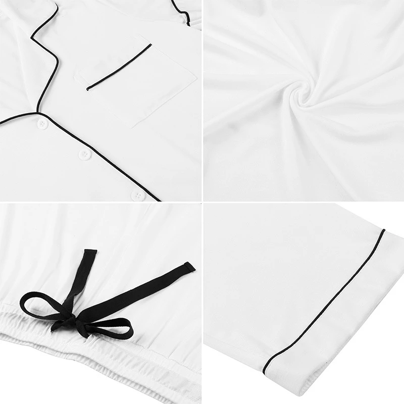 Soft Modal Pajama Sets Solid Women 2 Piece Long Sleeve Cardigan Pant Pjs Casual Loose Sleepwear Loungewear Set Customize LOGO