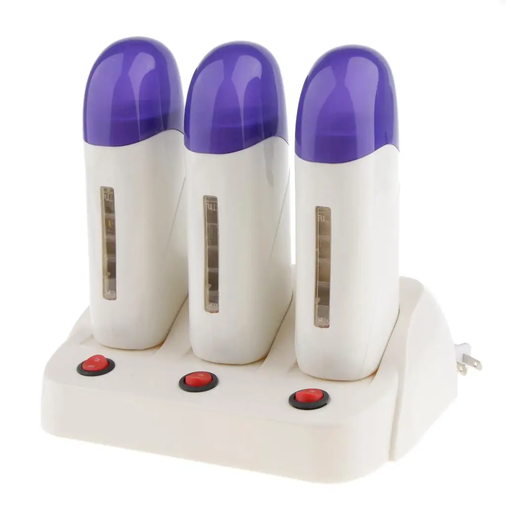 

3 Pieces Women Epilators Hair Removal Depilatory Roll on Wax Heater Roller Waxing Warmer Machine