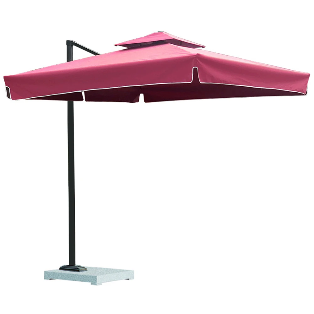 *forOutdoor Beach Double Top Double Tent Camping Sun Umbrella Heavy Duty Aluminum Iron Frame Waterproof 1500-2000mm UV-Proof 250