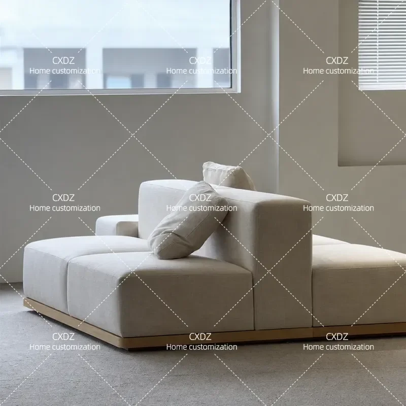 Simple Solid Wood Fabric Double Sided Sofa for Business Club Exhibition Hall Hotel Sales Department Living Room Furniture