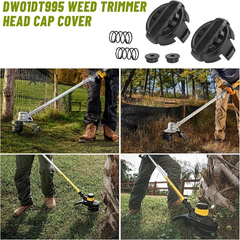 

A74E-2Pack DWO1DT995 Weed Trimmer Head With Weedeater Cap And Spring For Weed Trimmer 20V Parts DCST922