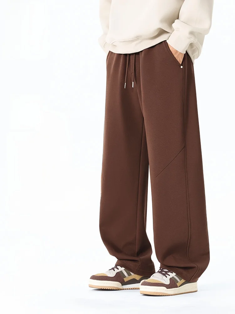 

Мужские спортивные брюки в стиле ретро с пэчворком, утепленные, повседневные, длинные, осенние, из смесового хлопка и полиэстера