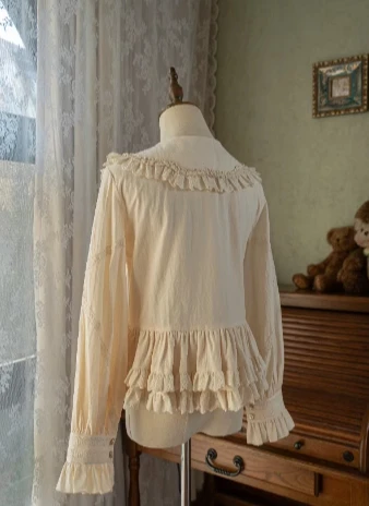 Original Lolita Long-sleeved Shirt Soft Girls Autumn and Winter Slim-fit Kawaii Y2k Inner Tops Elegant Retro Bottoming Blouses