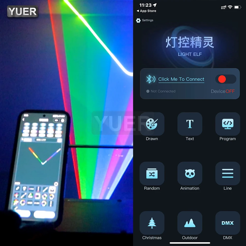 Con Bluetooth Android/ios 8W 3D ILDA RGB Animazione fai da te Scansione laser Segnale analogico Fascio di luce da palco DJ Disco Bar Club Matrimonio