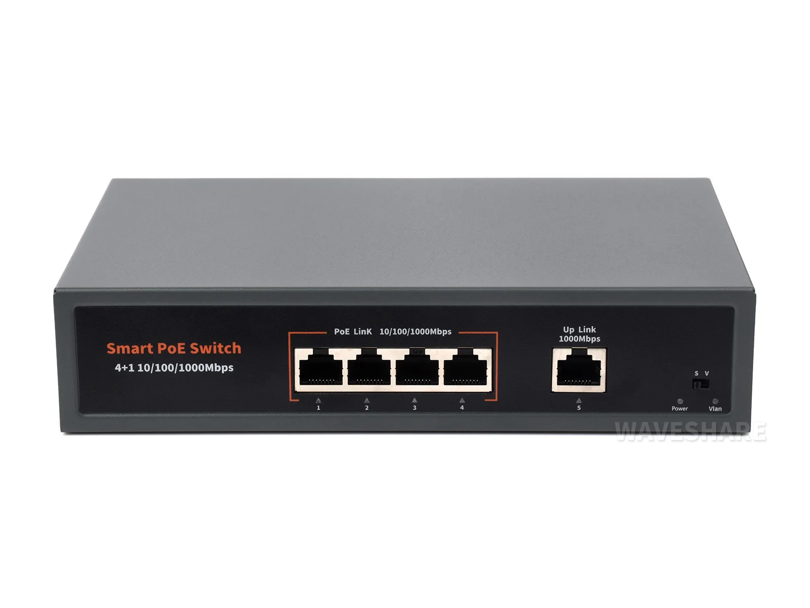 120W Gigabit Ethernet PoE Switch, 4x PoE+ Ports, Up To 30W Per Port, 802.3af/at Compliant, Fanless Design, High-Speed 10/100/100