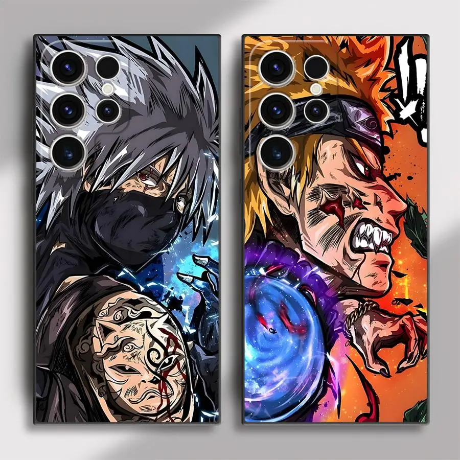 حافظة لهاتف سامسونج جالاكسي S21 FE S20 S23 Ultra S25 Edge S24 Plus غطاء هاتف ناعم أسود رائع هاتاكي كاكاشي