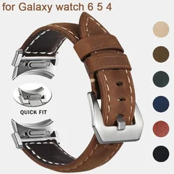 Correa de cuero de ajuste rápido para Samsung Galaxy Watch 6, 5, 4, 40, 44mm, 5 pro, 45mm, 6/4, correa de reloj clásica de 43, 47, 42 y 46mm