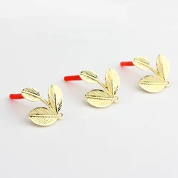 Zinc Alloy  Flowers Leaves Base Earrings Connector Charms 6pcs/lot For DIY Fashion Drop Earrings Jewelry Making Accessories