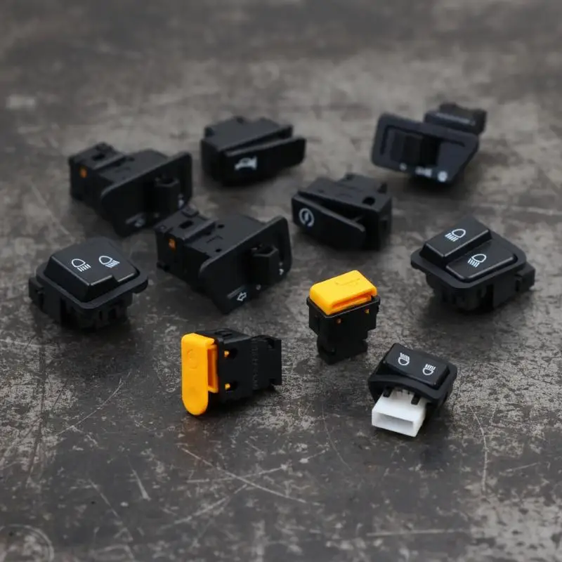 Motorcycle Head Light Switch Button with Horn Dimmer Starter Universal Fit for Electric Bicycle Moped Dirt Bike Night Riding